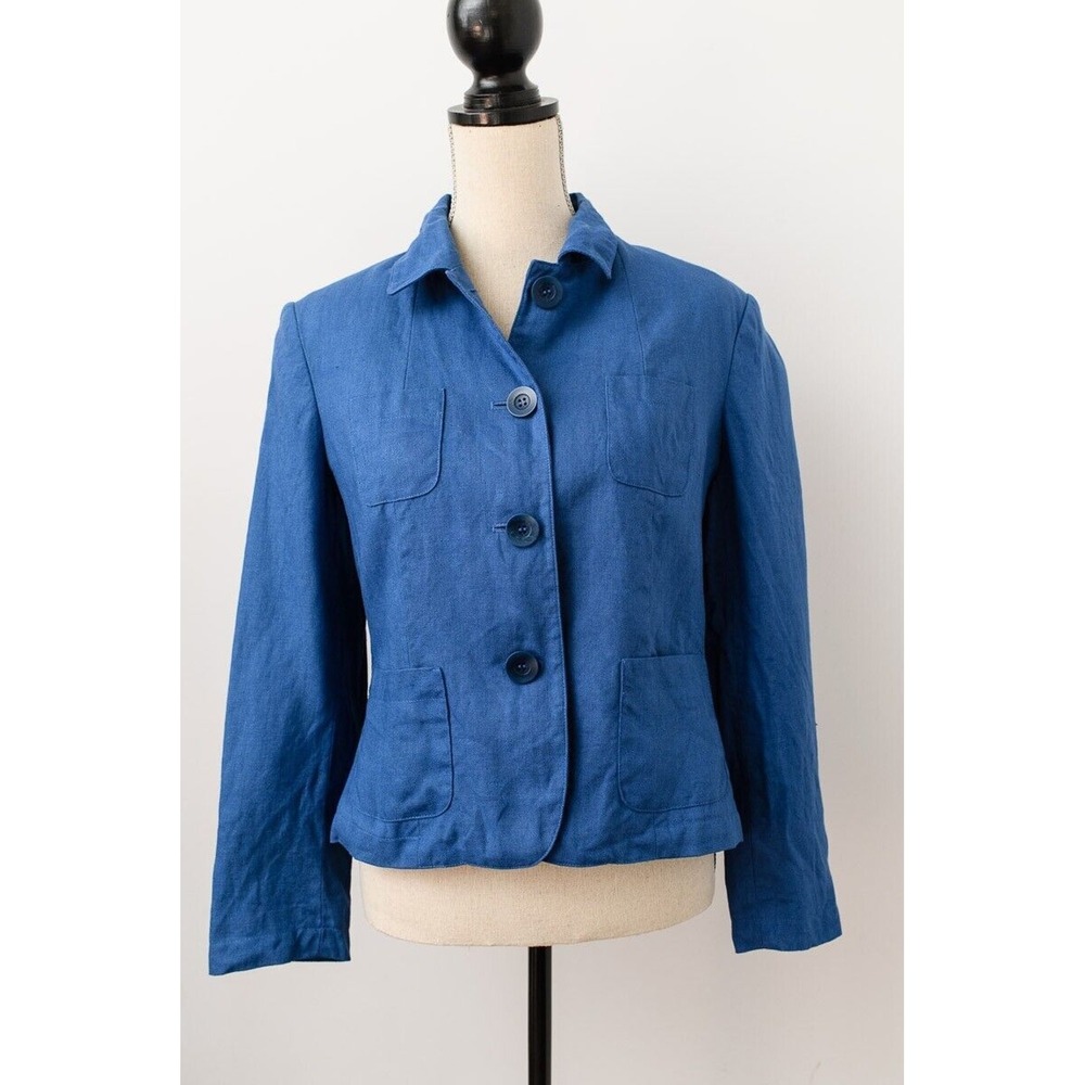 VTG Talbots Petites Jacket Womens Size 14 full Button Up Long Sleeve w Pockets